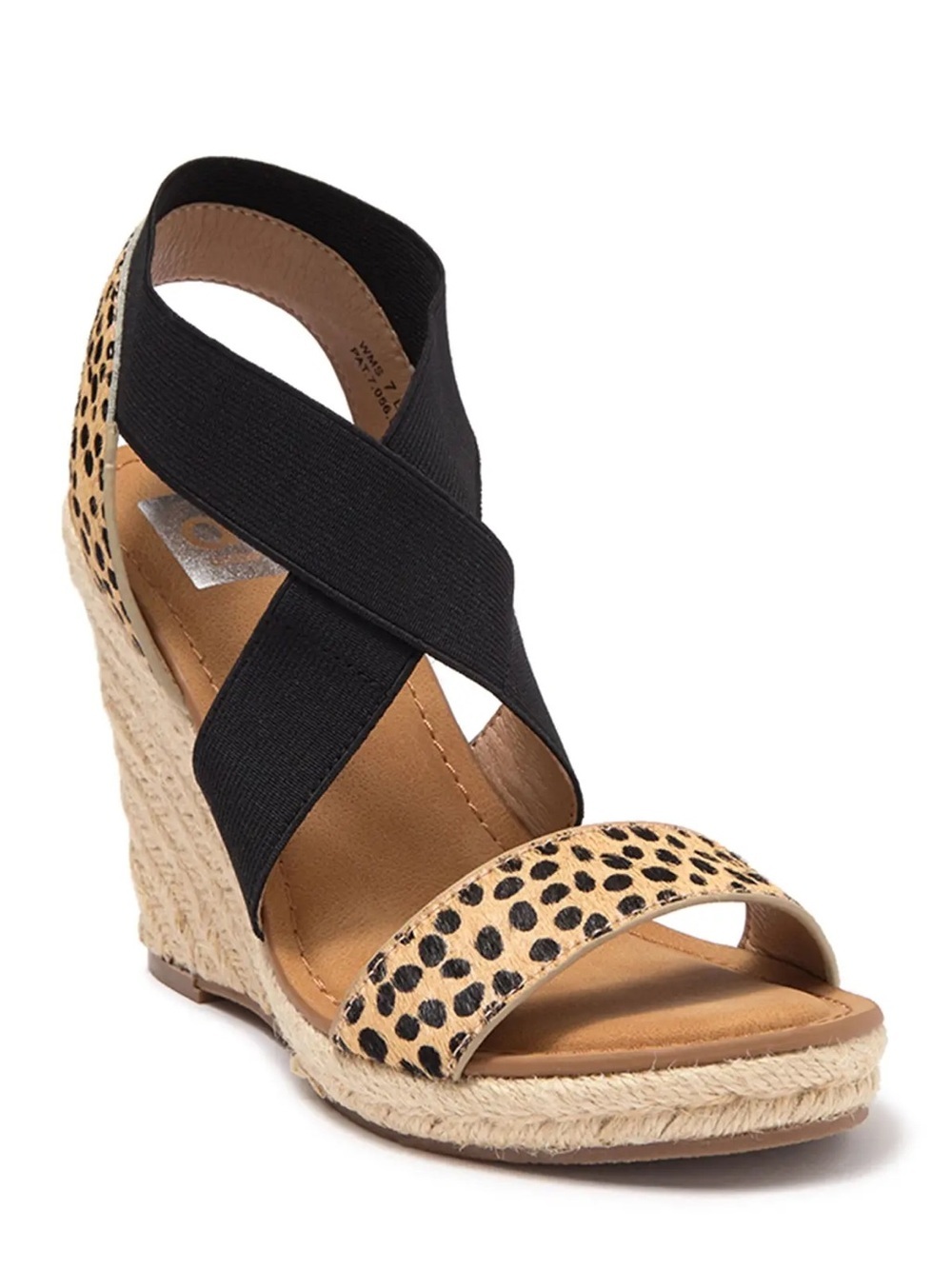 DV by Dolce Vita Leopard Print Espadrille Wedge with Black Cross Straps 9 NWT